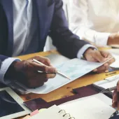 Hands during a meeting