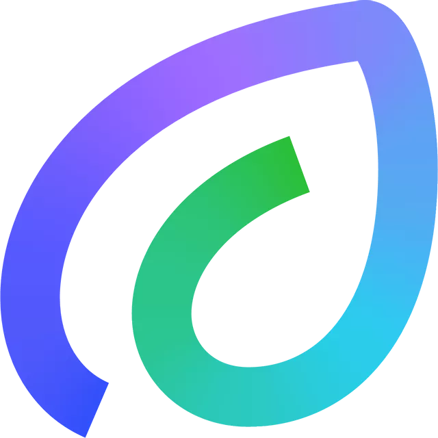 AES Icon for Green Growth : leaf image composed of AES colors