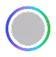 Gray circle with a gradient border transitioning from purple to green.