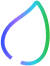 Colorful gradient outline of a leaf shape on a white background.