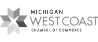 Logo of Michigan West Coast Chamber of Commerce featuring a geometric star design.