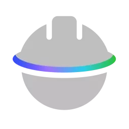 A gray spherical object with a rainbow-colored horizontal band across the middle on a black background.