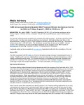 A media advisory document from AES announcing a second quarter 2023 financial results conference call scheduled for August 4, 2023. The document includes contact information and details about accessing the webcast.