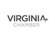 Logo of Virginia Chamber with the word 'VIRGINIA' in bold black letters and 'CHAMBER' in smaller gray letters below. An arrow is integrated into the letter 'A' in 'VIRGINIA'.